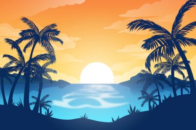 Free Vector | Summer landscape - background for zoom