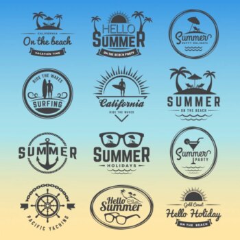 Free Vector | Summer logos collection