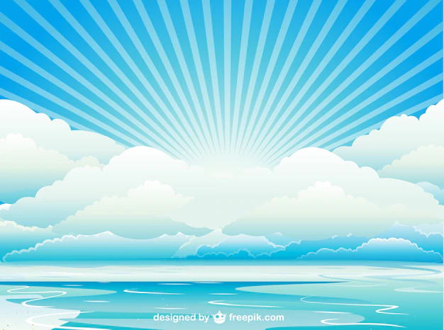 Free Vector | Sunrise in the beautiful ocean