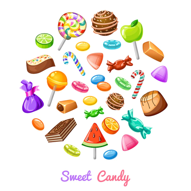 Free Vector | Sweet candy icon composition