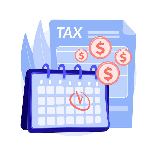 Free Vector | Tax payment deadline abstract concept vector illustration. tax planning and preparation, vat payment deadline reminder, fiscal year calendar, estimated refund and return date abstract metaphor.