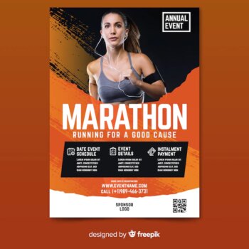 Free Vector | Template sport flyer with image