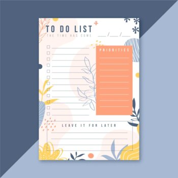 Free Vector | Template to do list