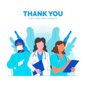 Free Vector | Thank you doctors and nurses