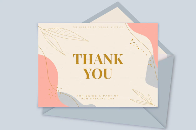 Free Vector | Thank you wedding card template