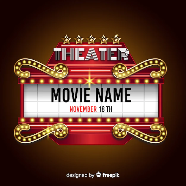 Free Vector | Theater billboard sign