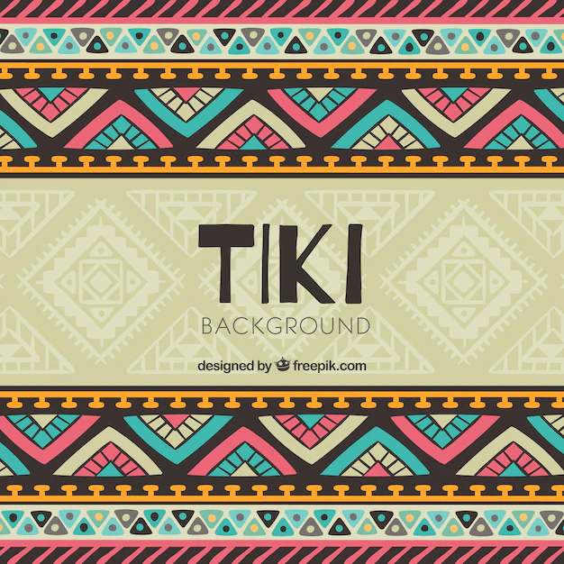 Free Vector | Tiki background with colorful tribal design