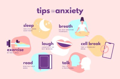 Free Vector | Tips for anxiety infographic