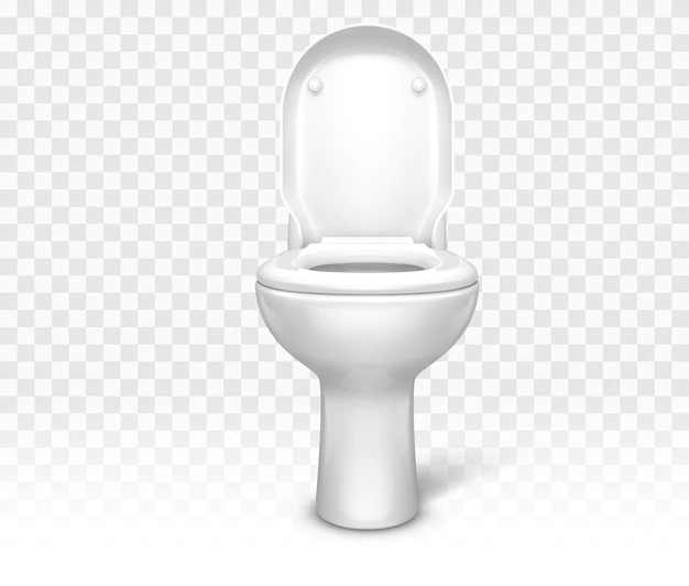 Free Vector | Toilet with seat. white ceramic lavatory bowl