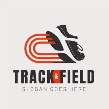 Free Vector | Track and field logo template hand drawn flat style
