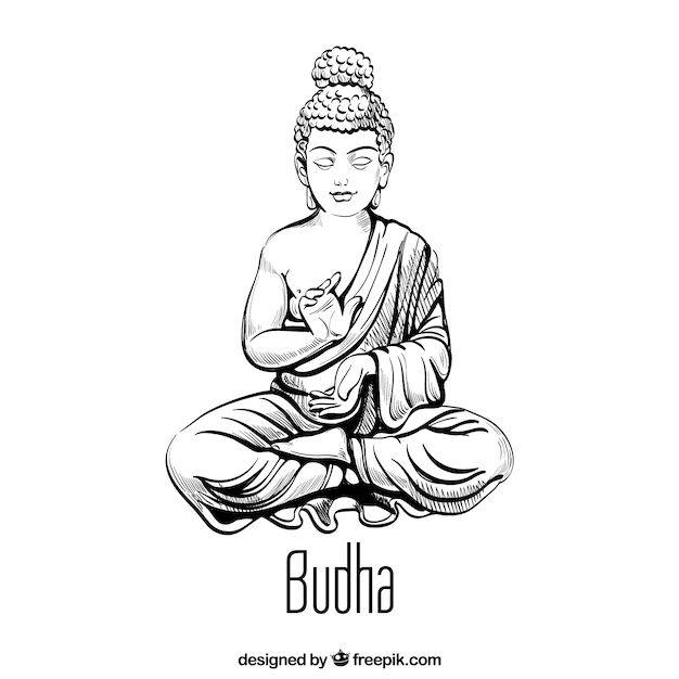 Free Vector | Traditional budha with hand drawn style