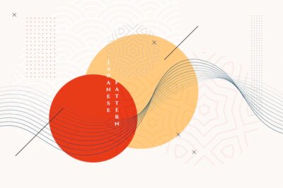 Free Vector | Traditional japanese background with wavy lines