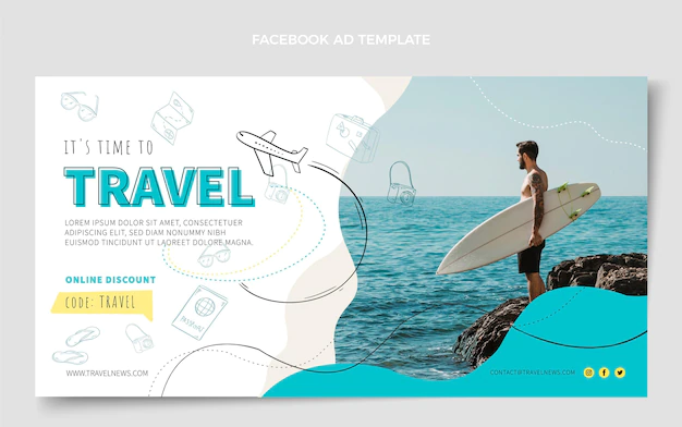 Free Vector | Travel facebook ad design template