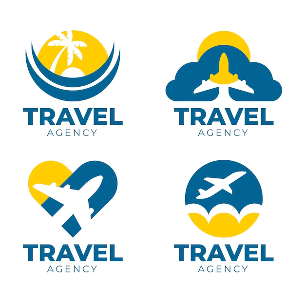 Free Vector | Travel logo template set