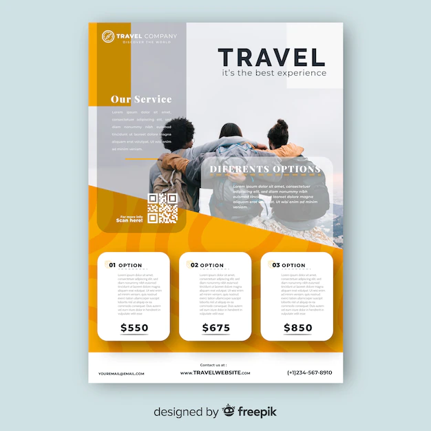 Free Vector | Travel posture template with photo