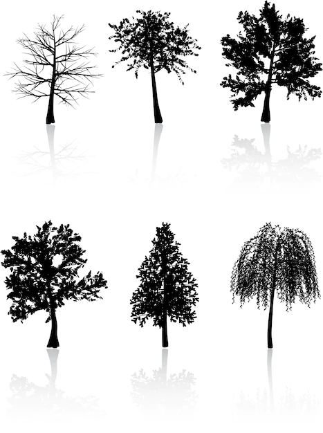 Free Vector | Tree silhouettes