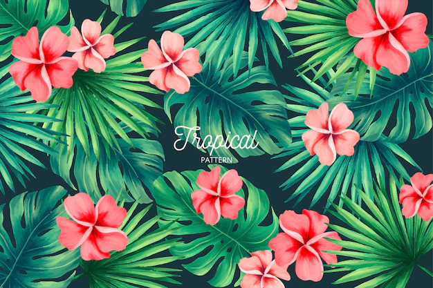 Free Vector | Tropical pattern with exotic nature