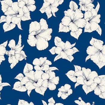 Free Vector | Tropical seamless pattern. blooming hibiscus