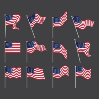 Free Vector | United states flags collection