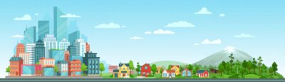 Free Vector | Urban and nature landscape