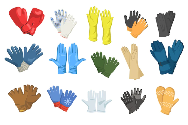 Free Vector | Variety of gloves set