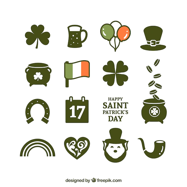 Free Vector | Variety of st patricks day icons
