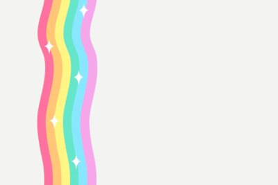 Free Vector | Vector rainbow glittery colorful cartoon wallpaper