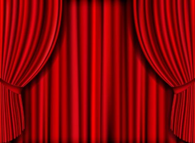Free Vector | Vector realistic red curtain for product launches