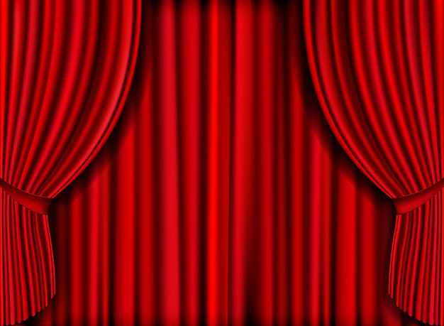 Free Vector | Vector realistic red curtain for product launches