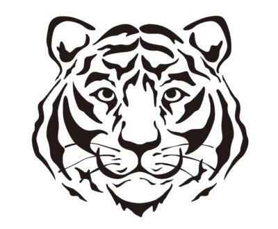 Free Vector | Vector tiger head silhouette illustration isolated on a white background
