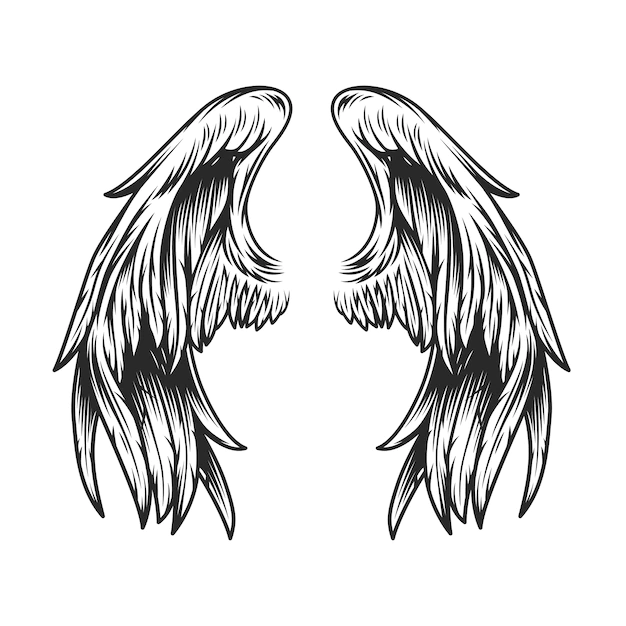 Free Vector | Vintage angel wings template