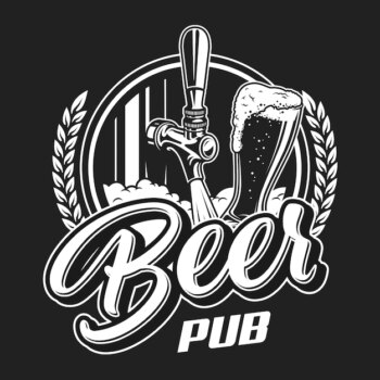 Free Vector | Vintage beer pub logotype concept