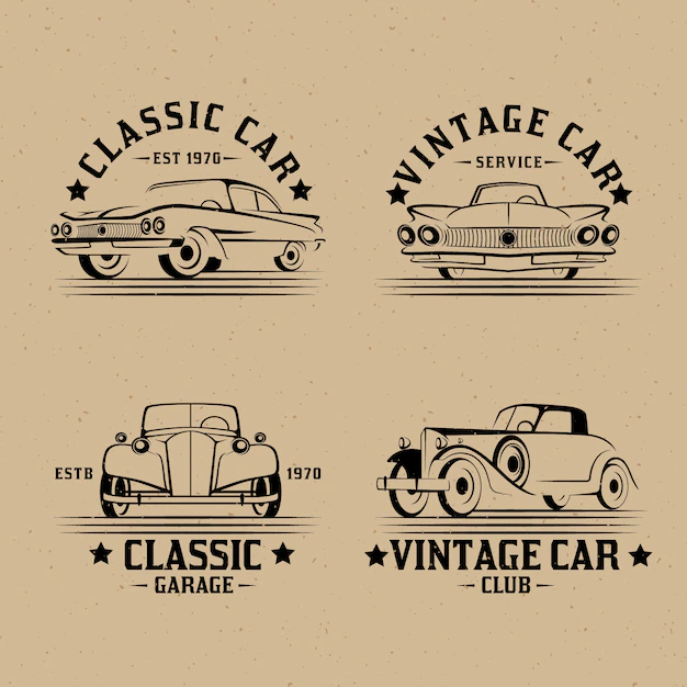 Free Vector | Vintage car logo collection