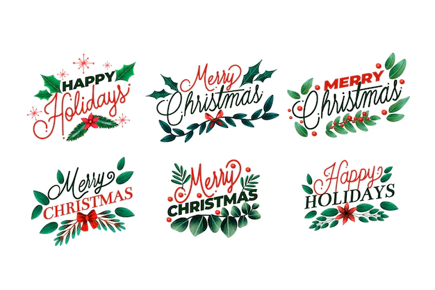 Free Vector | Vintage christmas labels set