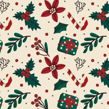 Free Vector | Vintage christmas pattern