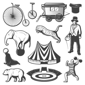 Free Vector | Vintage circus elements collection
