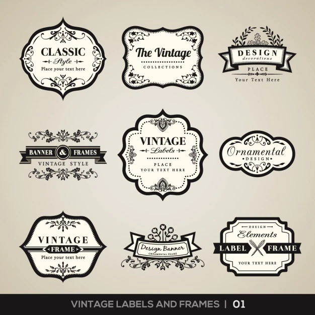 Free Vector | Vintage labels and frames collection