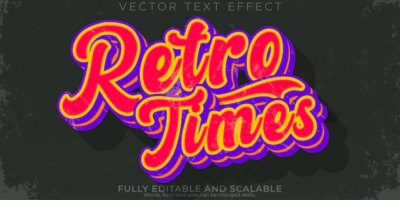 Free Vector | Vintage retro text effect editable 80s and old text style