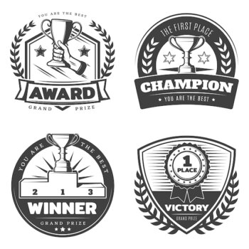 Free Vector | Vintage sport prizes badge set