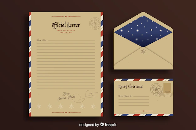Free Vector | Vintage template christmas stationery