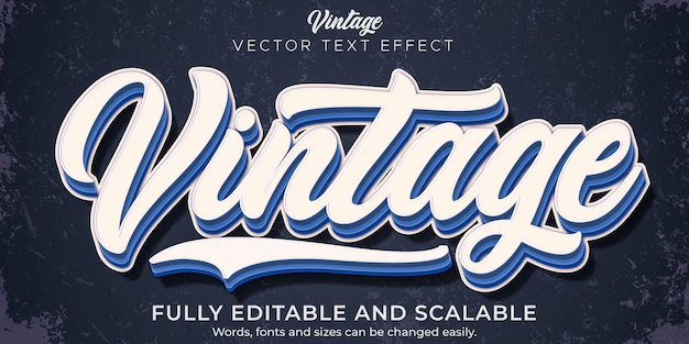 Free Vector | Vintage text effect editable retro and old text style