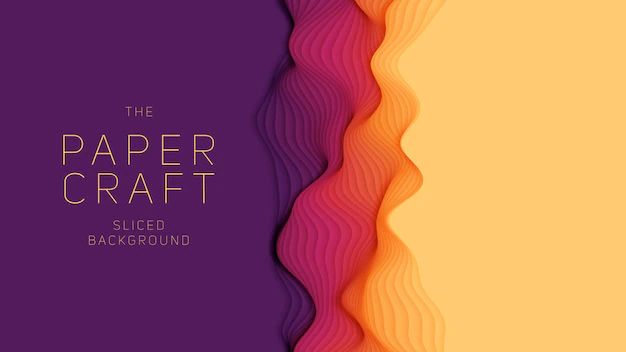 Free Vector | Violet to orange paper layers 3d abstract gradient papercut colorful origami shape concept