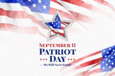 Free Vector | Watercolor 9.11 patriot day background
