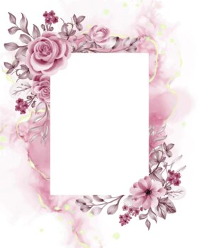 Free Vector | Watercolor background rose gold flowers and leaves with white space