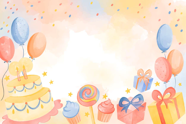 Free Vector | Watercolor birthday background with empty space