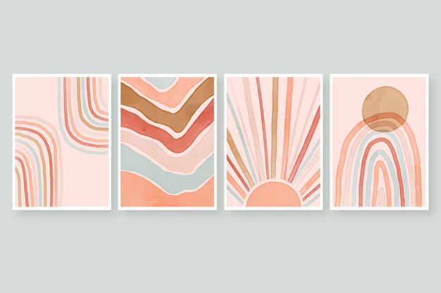 Free Vector | Watercolor boho covers collection