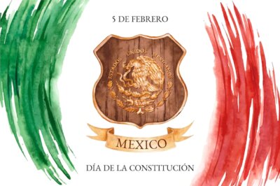 Free Vector | Watercolor constitution day background with mexican flag