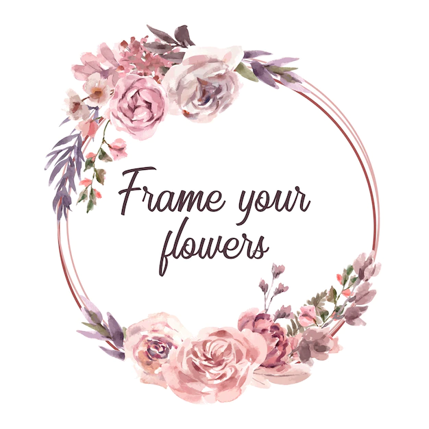 Free Vector | Watercolor dried floral wreath frame