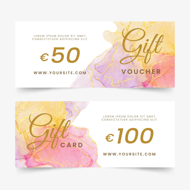 Free Vector | Watercolor gift voucher banners