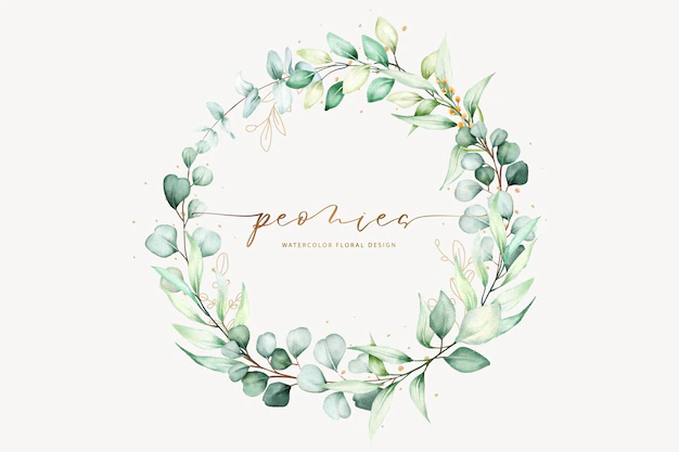 Free Vector | Watercolor hand painting wreath of peony